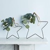 Lights4fun Set of 2 Metal Stars for Hanging Christmas Decoration