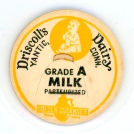 Milk Bottle Cap - Driscoll's Dairy - Yantic, CT (Connecticut) - GOLDEN GUERNSEY