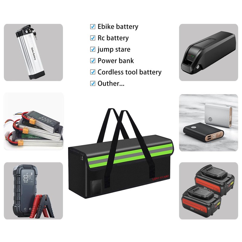 Lipo Battery Safe Bag Large Capatity Fireproof Bag for Ebike