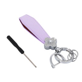 Tonecraft Key Chain, Flower, Colorful, Simple, Orthodox, Bag Charm, Popular, Stylish, Cute, Sparkle, Silver, purple