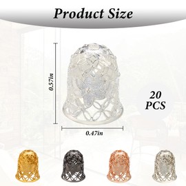 CLDURHGE Spacer Beads Caps, Alloy Hallow Bell Bead Cap Spacers 5 Colors Bead Cap Bails End Charm Caps Spacer Beads, for Bracelet Necklace Earrings Jewelry DIY Crafts Making Supplies(20 Pcs)