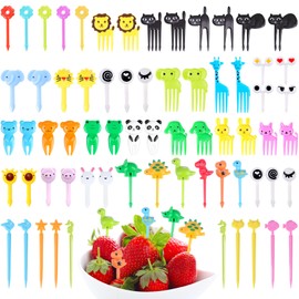 152PCS Food Picks for Kids, SEANSDA Fun Kids Food Picks for Picky Eaters, Cute Animal Fruit Toothpicks, Reusable Toddler Food Pick, Kids Lunch Accessories for Bento Box - BPA Free