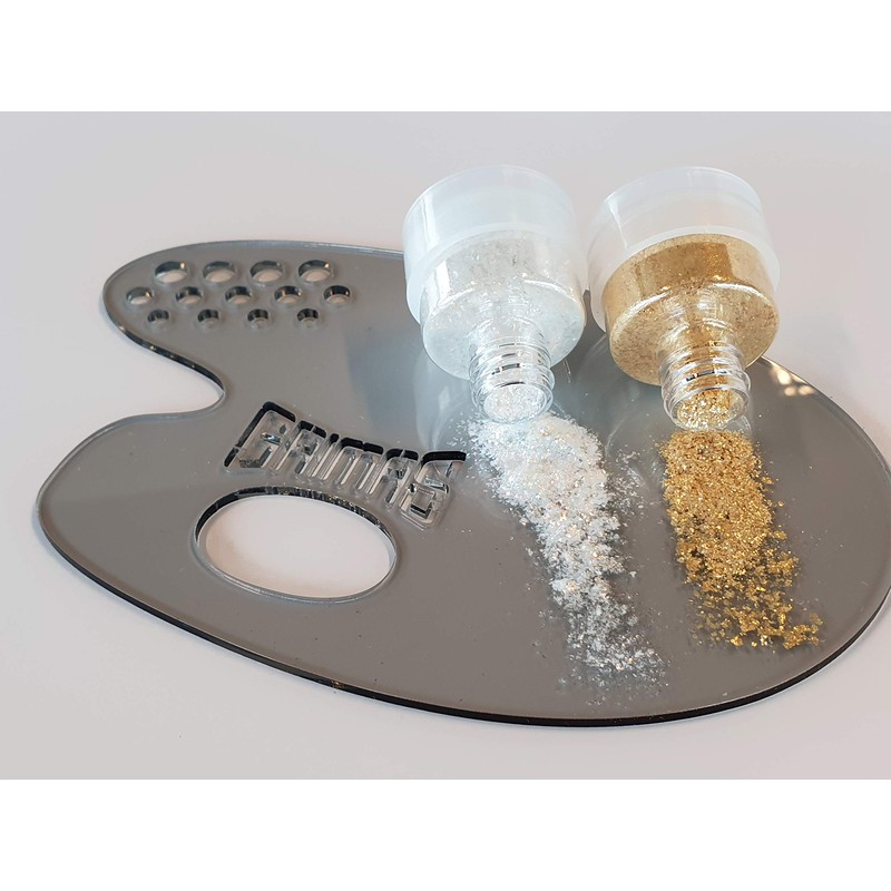 GRIMAS Shimmer Flakes silber 9g // Hochwertiger Kosmetikglitzer