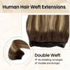 Sew in Hair Extensions Real Human Hair, 18 Inch Seamless