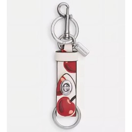 Coach NWT Coach Trigger Snap Bag Charm With Cherry Print Key Fob Chalk Multi CZ088