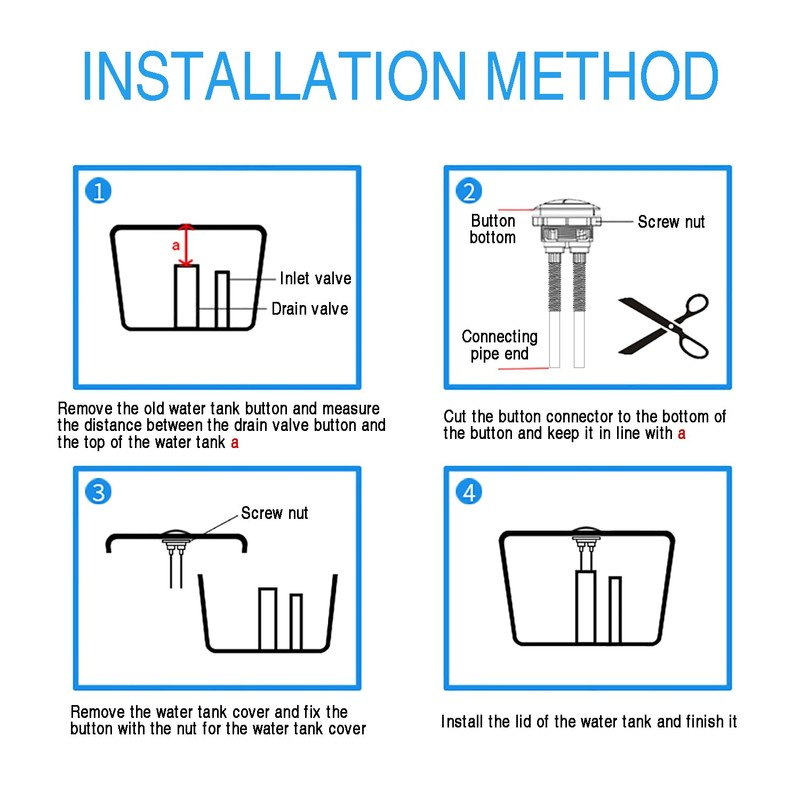 38mm Dual Flush Push Button, Replaceable Toilet Flush Button, Chrome