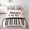 Feelyou Music 7 Pieces Bedding Set Full Size Light Pink
