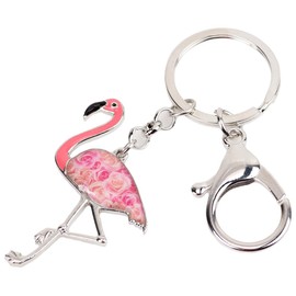 BAMAY Enamel Alloy Cute Flamingo Keychain Bird Flamingo Gifts for Women Girls Car Key Chain Purse Charms Backpack Accessories (Pink)