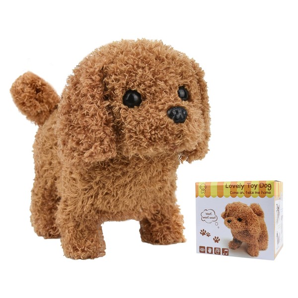 Tizund Dog Toy Children's Interactive Toy, Pet Dog Toy for Children with Running, Barking, Tail Wagging, Electronic Plush Puppy Toy, Realistic Birthday Gift