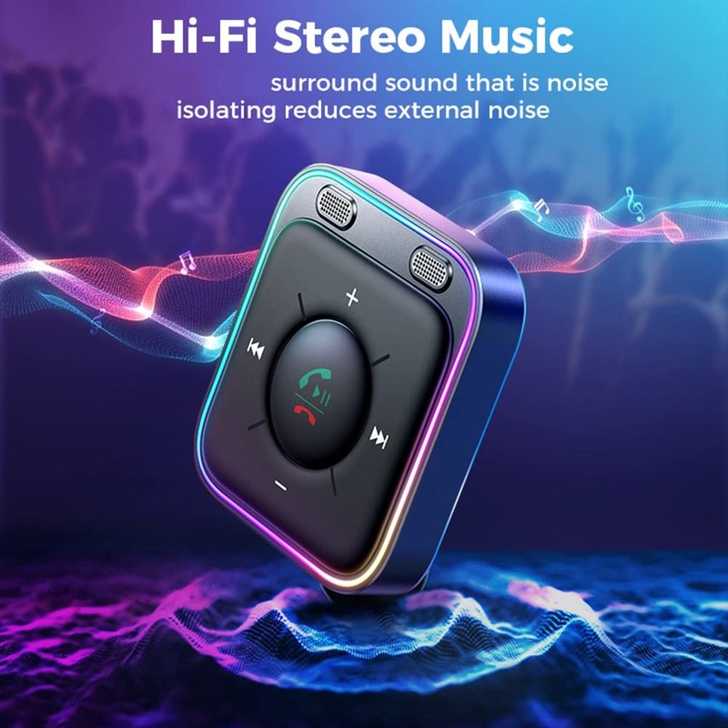 yksiahfi Bluetooth 5.3 Car Adapter Enhanced Dual Mics ENC Noise