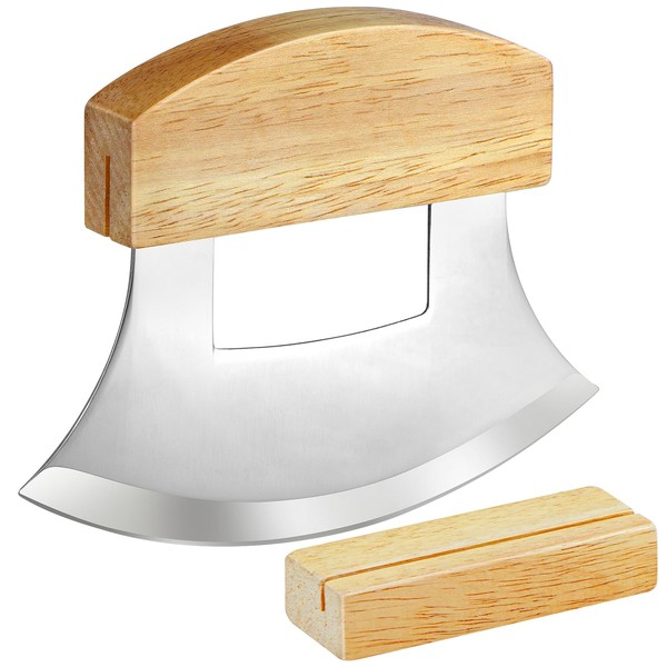 Mestream Pizza Cutter, Wood Handle Pizza Knife, Stainless Steel Sharp