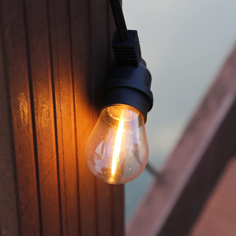 CLSETAIC Shatterproof,Waterproof S14 String Light Bulbs,Led Patio Lights Outdoor Waterproof