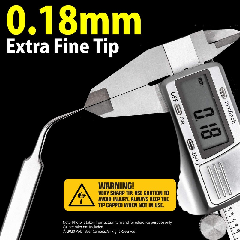 Extra Fine Tip Stainless Steel Tweezers (157mm/0.18mm/Curved) Made in England