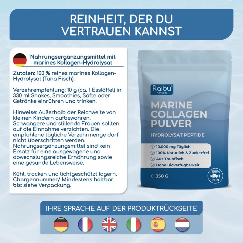 Marine Collagen Powder - 10,000 mg per Serving - Collagen