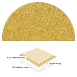 Kozelo 25pcs No Hole Sanding Discs- [ 3 Inch 120 Grit ] Round Hook and Loop Grip Sanding Pads Sheet Sandpaper for Automotive Woodworking Metal Polishing Use| Gold, Aluminum Oxide