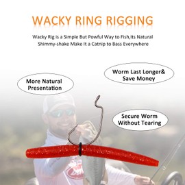 Wacky Rig Tool Wacky Worm O-Rings Fishing Rigging Worm Kits for Soft Stick Worm Baits Fishing Accessories Set, Wacky Orings 4&5 inches…
