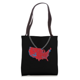 Red Wave Map of USA in the Trump 2024 Presidential Election Tote Bag