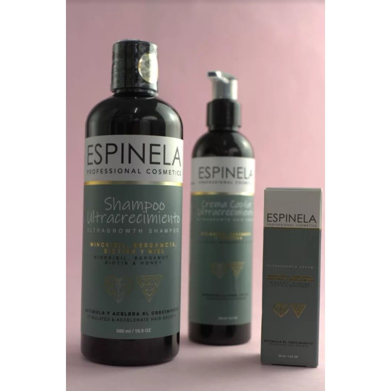 Espinela Kit Ultracrecimiento (shampo, Suero,crema, Cepillo Incluido)