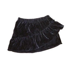 Toddler Girls Holiday Time Black Velour Ruffles Skirt (3T)