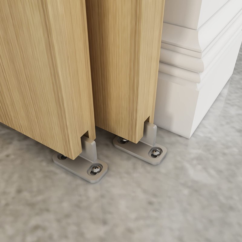 JUBEST Floor Guide for Sliding Barn Door Hardware Silver Aluminum