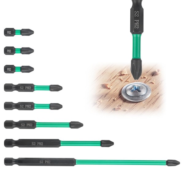 smtfcty 8 Pcs PZ2 Magnetic Impact Driver Bits, Heavy Duty