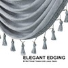 ELKCA Thick Chenille Window Curtains Valance for Living Room Silver