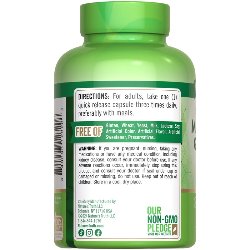 Nature's Truth Magnesium Glycinate Capsules | Supplement for Adults |