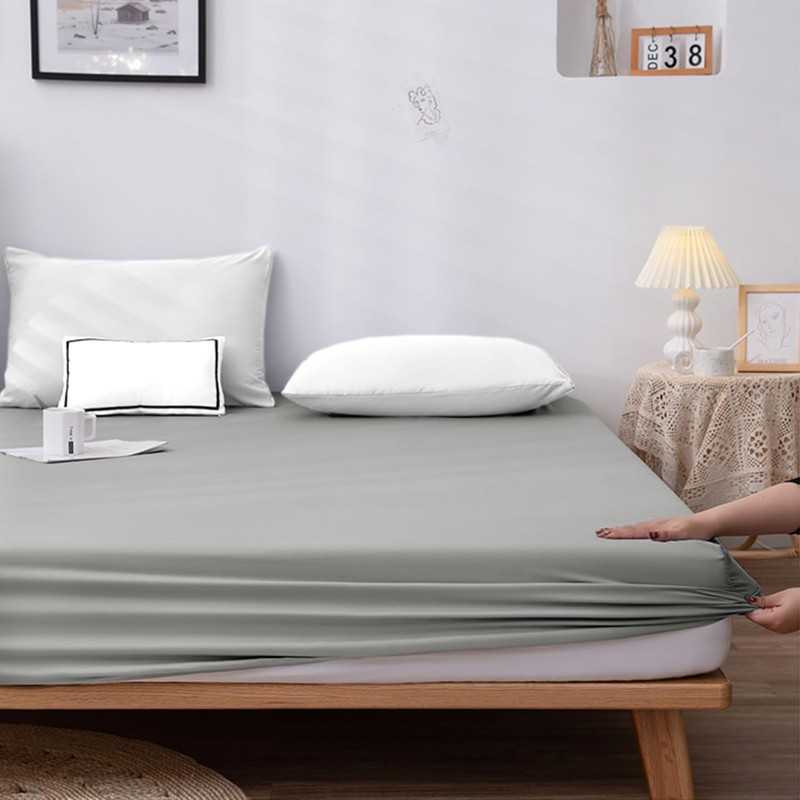 NAFAY LIVING Fitted sheet-Plain Dyed Ultra Soft Microfiber Bedding Sheet