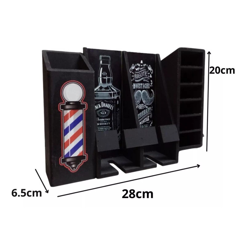 Vintage Porta Maquinas De Madera Negro Para Herramientas Barber Ch