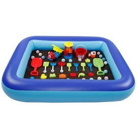 Inflatable Sensory Sand Pool for Kids(77"*53"*9"), Ball Pit, Kiddie Pool, Plastic Water Pool for Toddlers, Mini Baby Pool, Small Blow up Pool, Birthing Pool