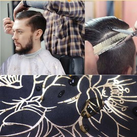 FANCYPUMPKIN Salon Kleid Haar Schneiden Cape Friseur Kittel Haarschnitt Cover Tuch mit Sichtfenster, B