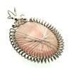 Rose Quartz Silver Plated Spirograph Wire Wrapped Pendant