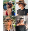 FURTALK Womens Mens Wide Brim Straw Panama Hat Fedora Summer