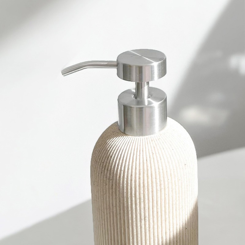 Lunestella Elegant Boho Beige Hand Soap Dispenser with Stainless Steel