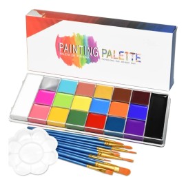 Kit De Maquillaje Facial 20 Colores Y 10 Pinceles Artísticos