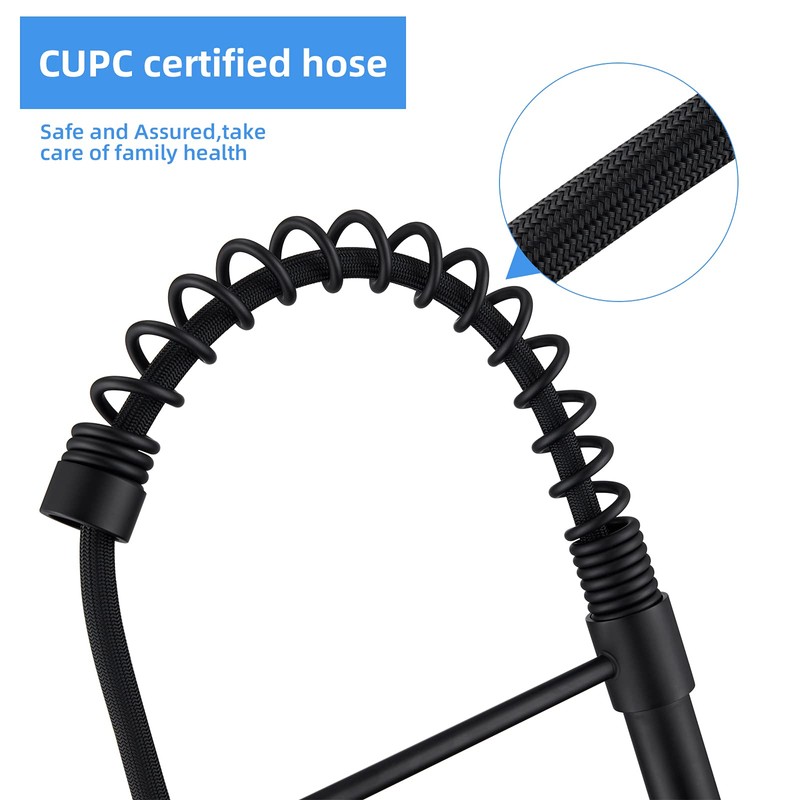 Faucet for Kitchen Sink, Black Kitchen Faucet with Pull Down