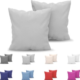 Dreamzie Cushion Cover 60 x 60 cm, Set of 2, Microfibre Oeko-Tex Certified - Pillowcase 60 x 60 cm, Soft - Grey
