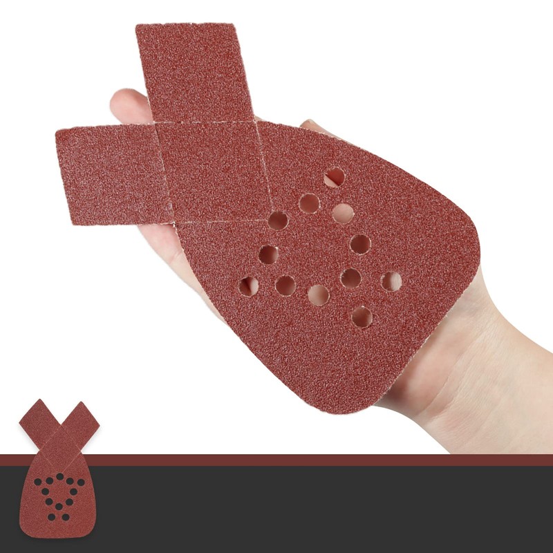 LEONTOOL 20 Pcs Mouse Sander Sandpaper 80 Grit 12 Hole