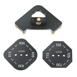 MaxEarn Pack of 2 4-in-1 Aluminium Milling Templates for Router, Table Corner Radius Jig Router Templates Clamping Device, Quick R-Angle Chamfer Locator for Woodworking (R15/20/25/30+T15/20/25/30)