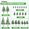 Yetaha 22PCS Artificial Trees, Mixed Scale Model Trees, Snow Frost