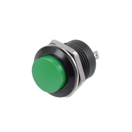 uxcell 5Pcs,16mm Green Momentary Push Button Switch Round Button SPST 1 NO 1 NC