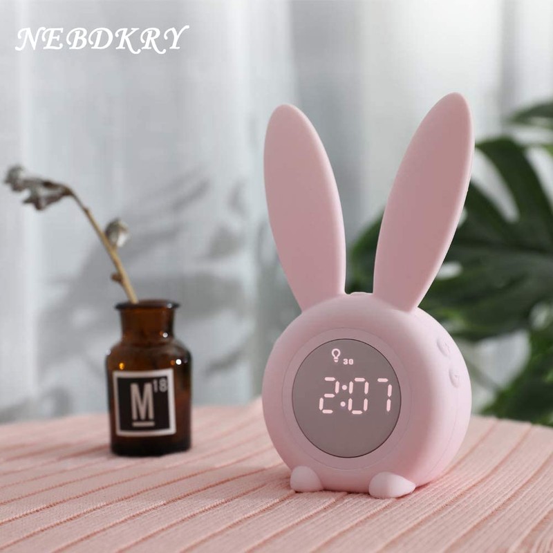 KDtech Kids Alarm Clock with Night Light 6 Ringtones, Cute