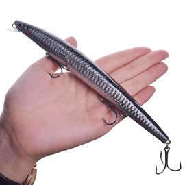 Floating Minnow, Sea Bass, Flounder, Blue, 0.9 oz (24 g), Built-in Steel Ball, Center of Gravity Movement, Mountain Stream, Sea Fishing, Far Toss, Set of 10