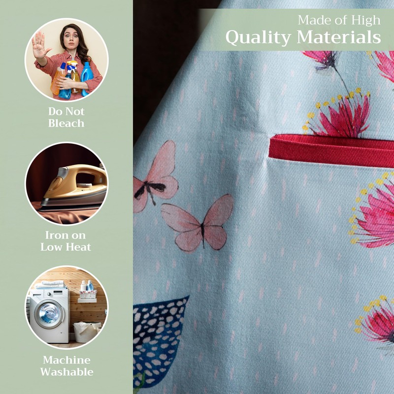 Maison d'Hermine 100% Cotton 1-Piece Kitchen Apron with Adjustable Neck