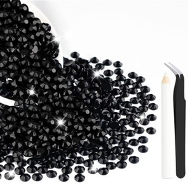 8000PCS 4mm Resin Rhinestones for Bedazzling, Black Bulk Flatback Bedazzled Gems for Crafting Crafts DIY, Diamonds Charms Crystal for Shoes Clothing Bottles Tumblers Fabric Nail Art