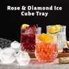 Bytebliss Ice Cube Tray，2 Pack Large Square & Rose &