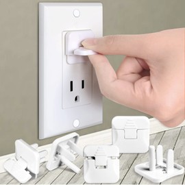 Babepai - Juego de 38 fundas para enchufes de seguridad para bebés (protección eléctrica, protección para niños y niños), color blanco