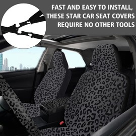 JINGSEN 15 Pieces Leopard Print Printing Car Steering Wheel Cover Center Console Armrest Pad Headrest Seat Belt Cover Handbrake Cover Keychain Coaster Full Set Car SUV （Black Leopard Print）