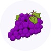 24 x 40mm Round 'Purple Grapes' Stickers (SK00046213)