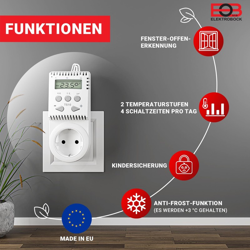 Socket Thermostat TS10 Infra-Red Heater